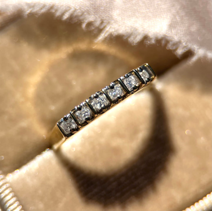 Dazzling Quintet 5 Stone Diamond Band in 14k Yellow Gold