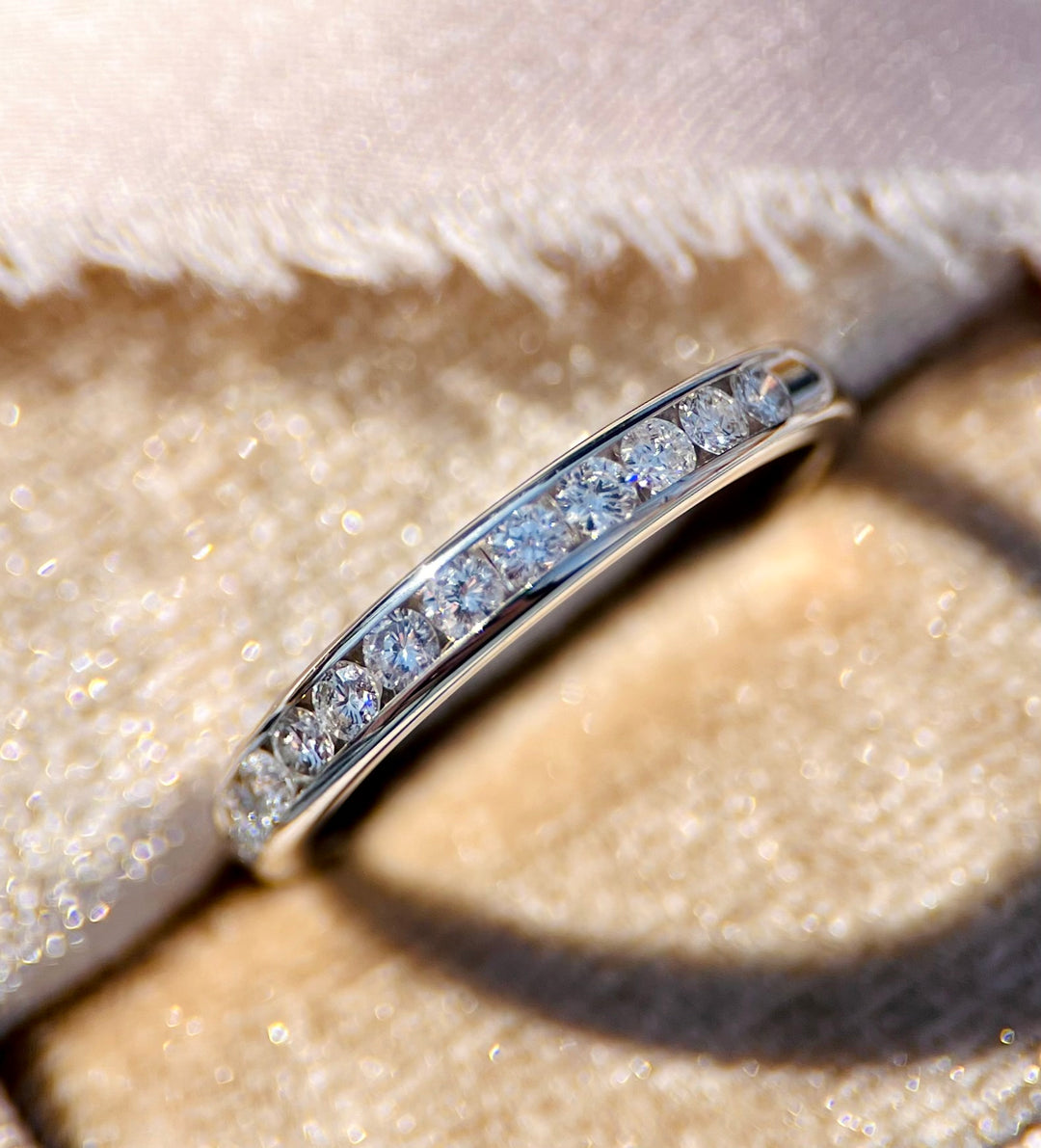 “The Starlight Path” 1/2 Carat Diamond Band in 18k White Gold