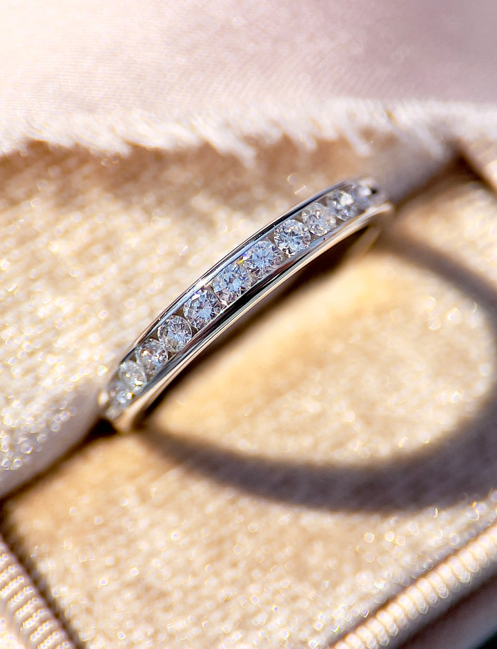 “The Starlight Path” 1/2 Carat Diamond Band in 18k White Gold