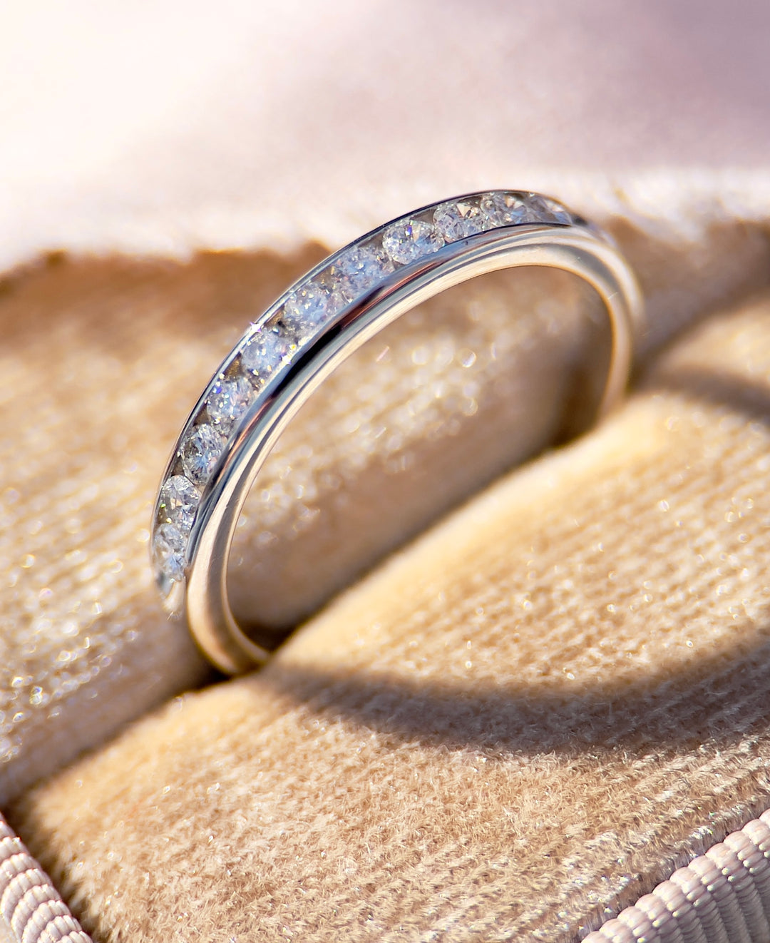 “The Starlight Path” 1/2 Carat Diamond Band in 18k White Gold