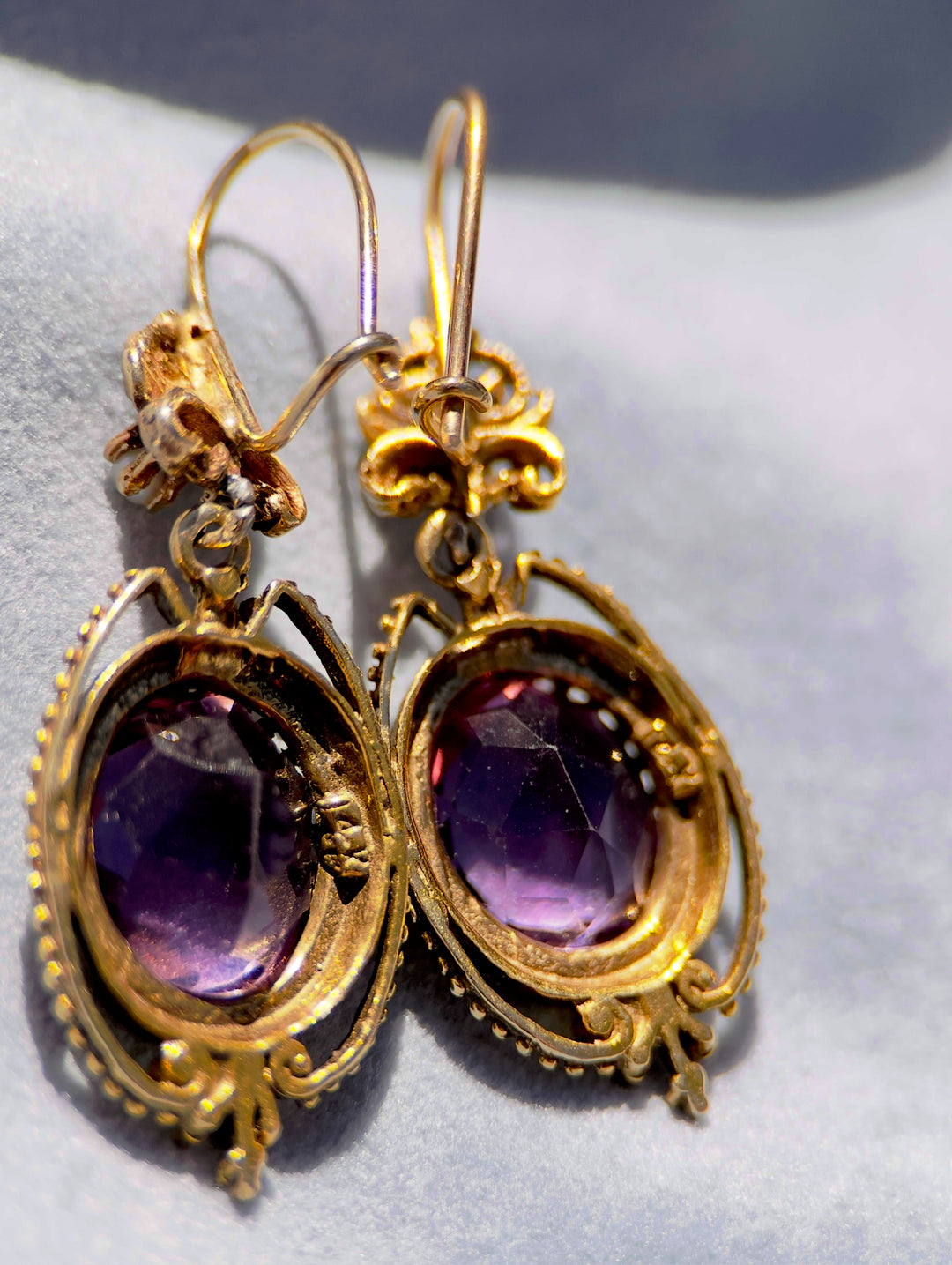 Victorian Over 6 Carats Amethyst and Pearl Pendant in 14k Yellow Gold