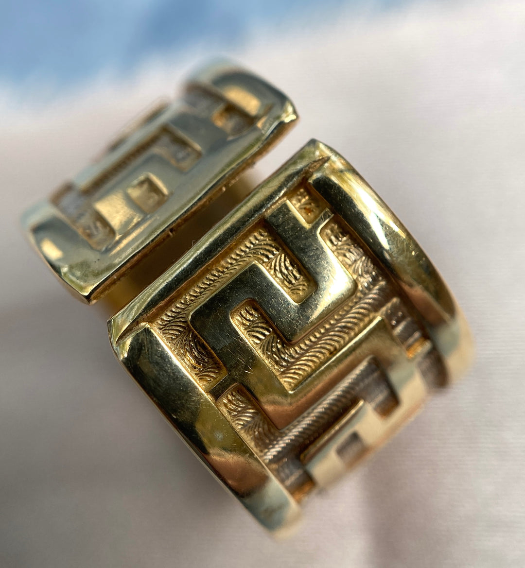 Greek Key Ring in 14k Yellow Gold