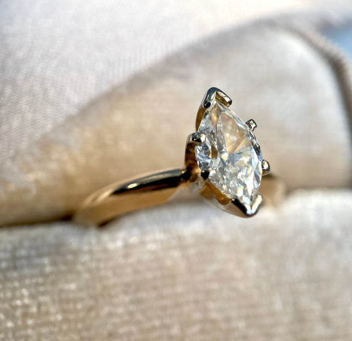 Classic Natural .70 Marquise Solitaire in 14k Yellow Gold