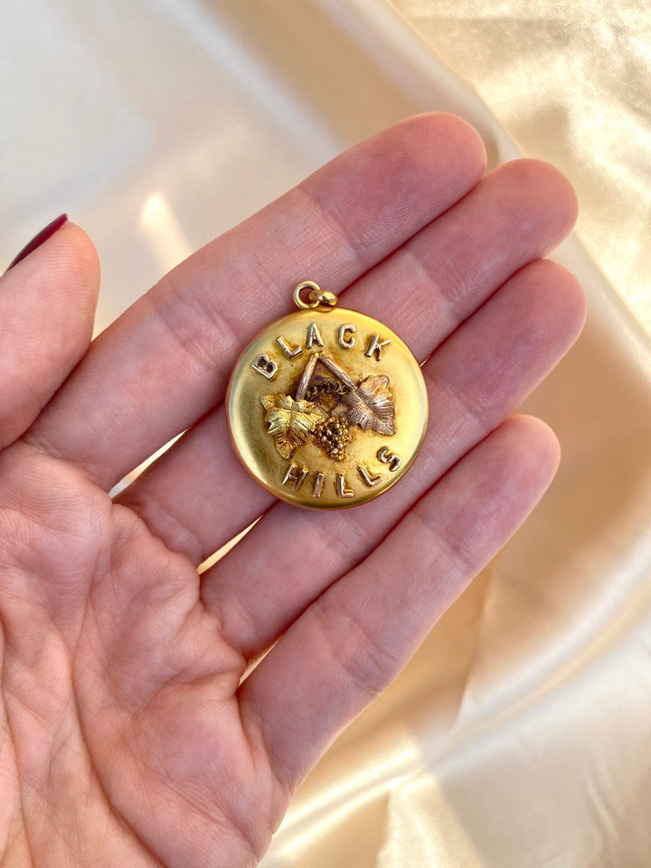 Victorian Black Hills Gold Locket in 10k Yellow Gold