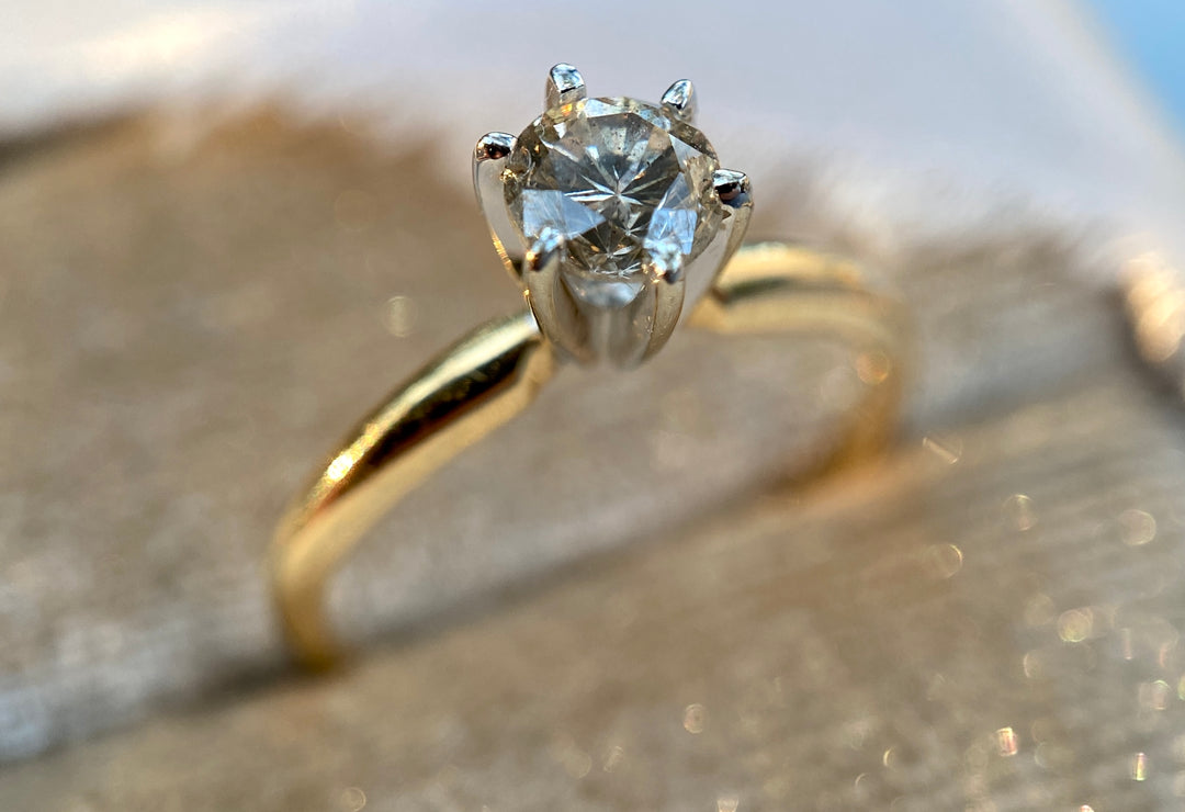 Champagne .30 Carat Classic Diamond Solitaire in 14k Yellow Gold